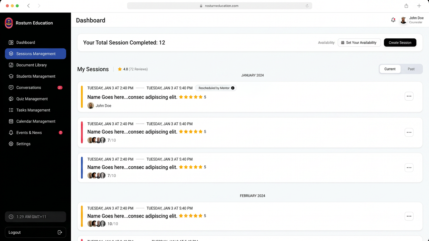 Rostrum — Admin dashboard